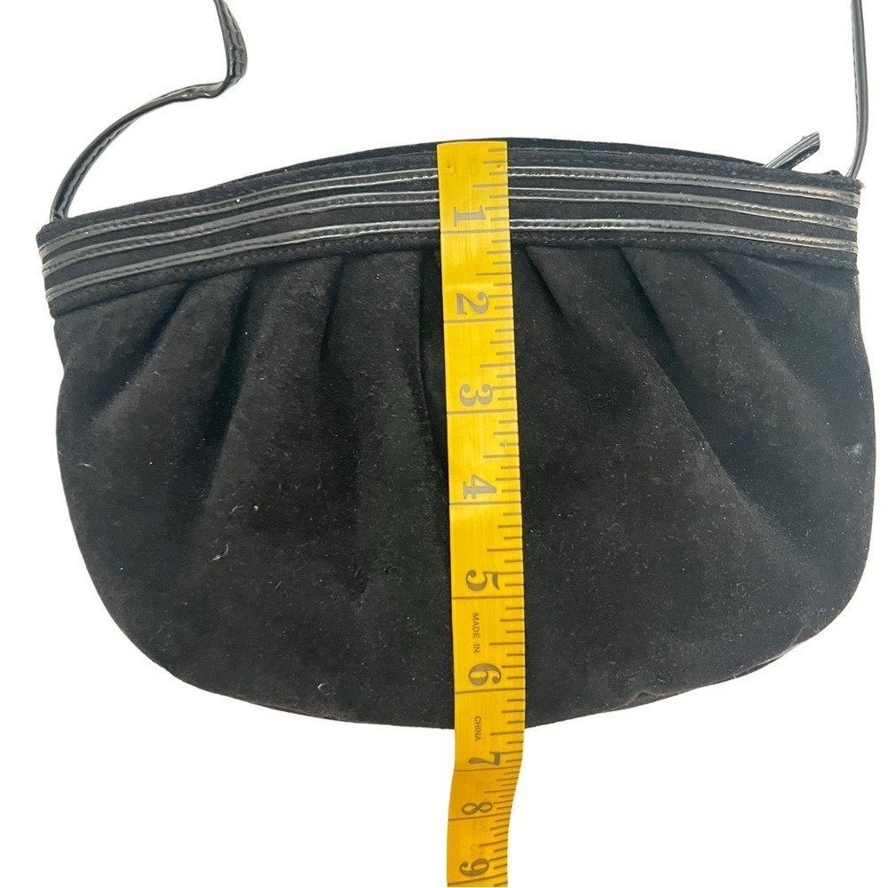 Susan Gail Vintage Black Suede Leather Crossbody Bag Made in Spain - Picture 7 of 9
